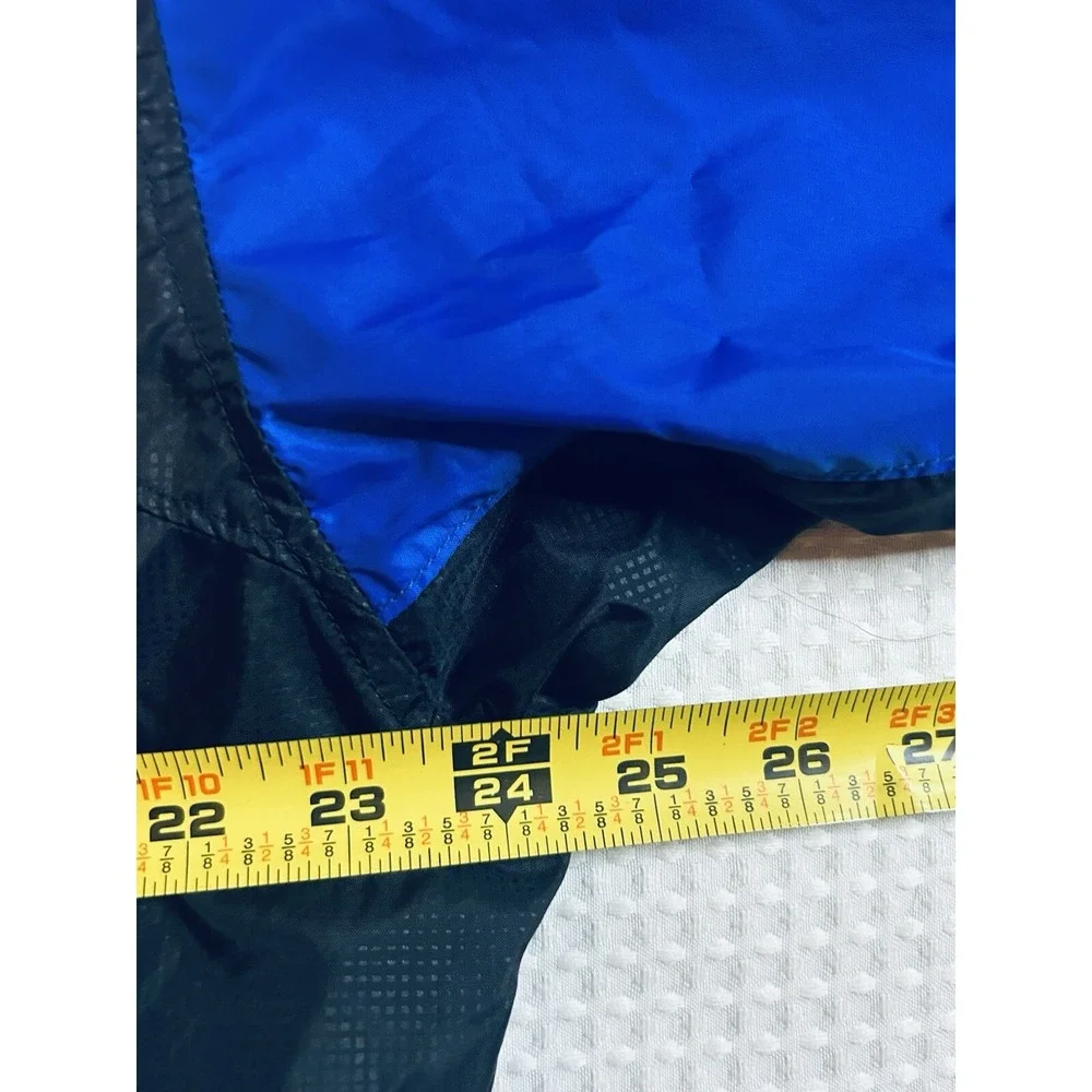 Columbia Mens XL Blue Black Colorblock Windbreaker Jacket Kokanee Crankworx Hood